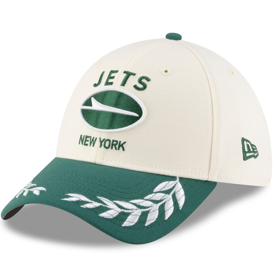 New York Jets New Era 2025 NFL Draft 39THIRTY Flex Hat - Cream/Green cheap