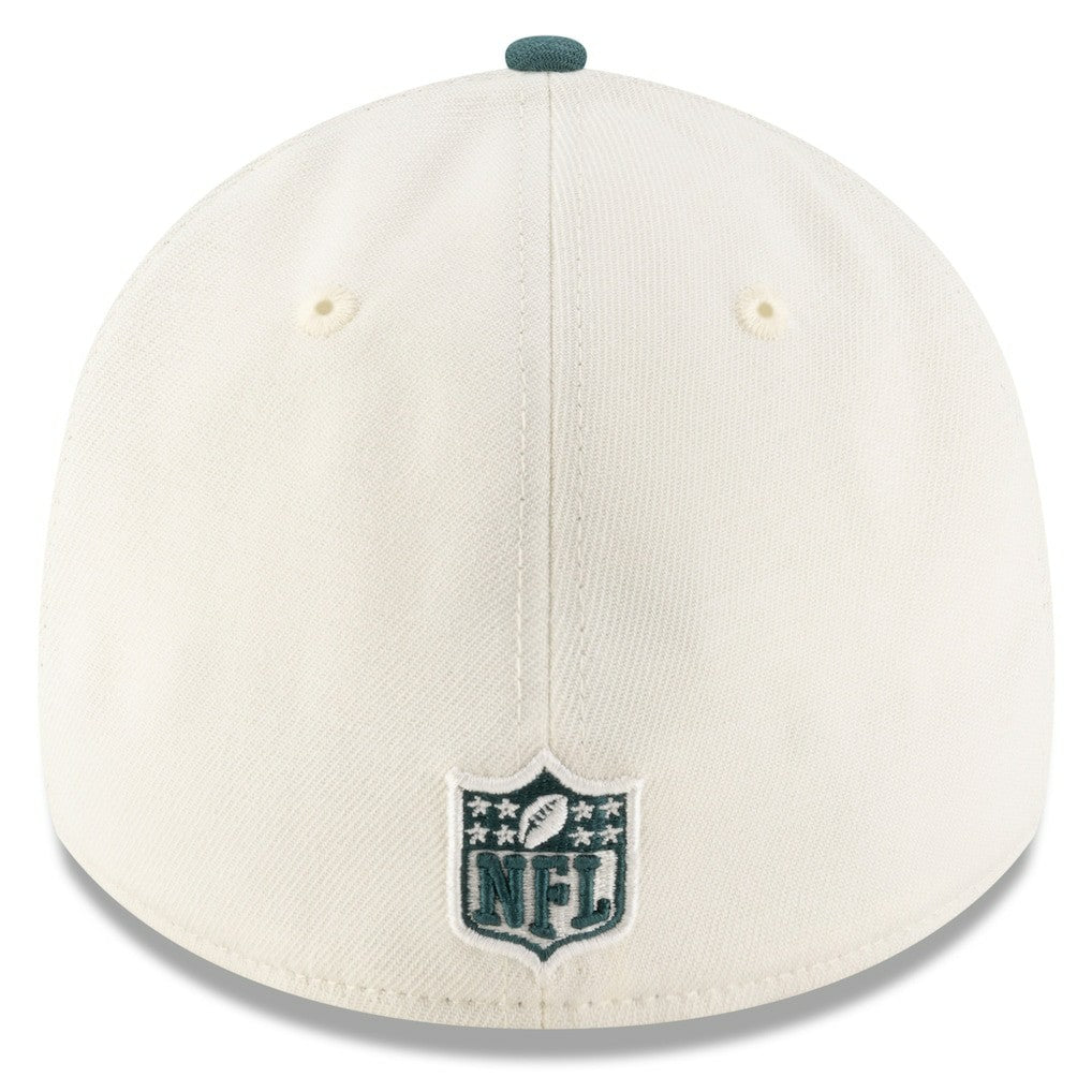 Philadelphia Eagles New Era 2025 NFL Draft 39THIRTY Flex Hat - Cream/Midnight Green cheap