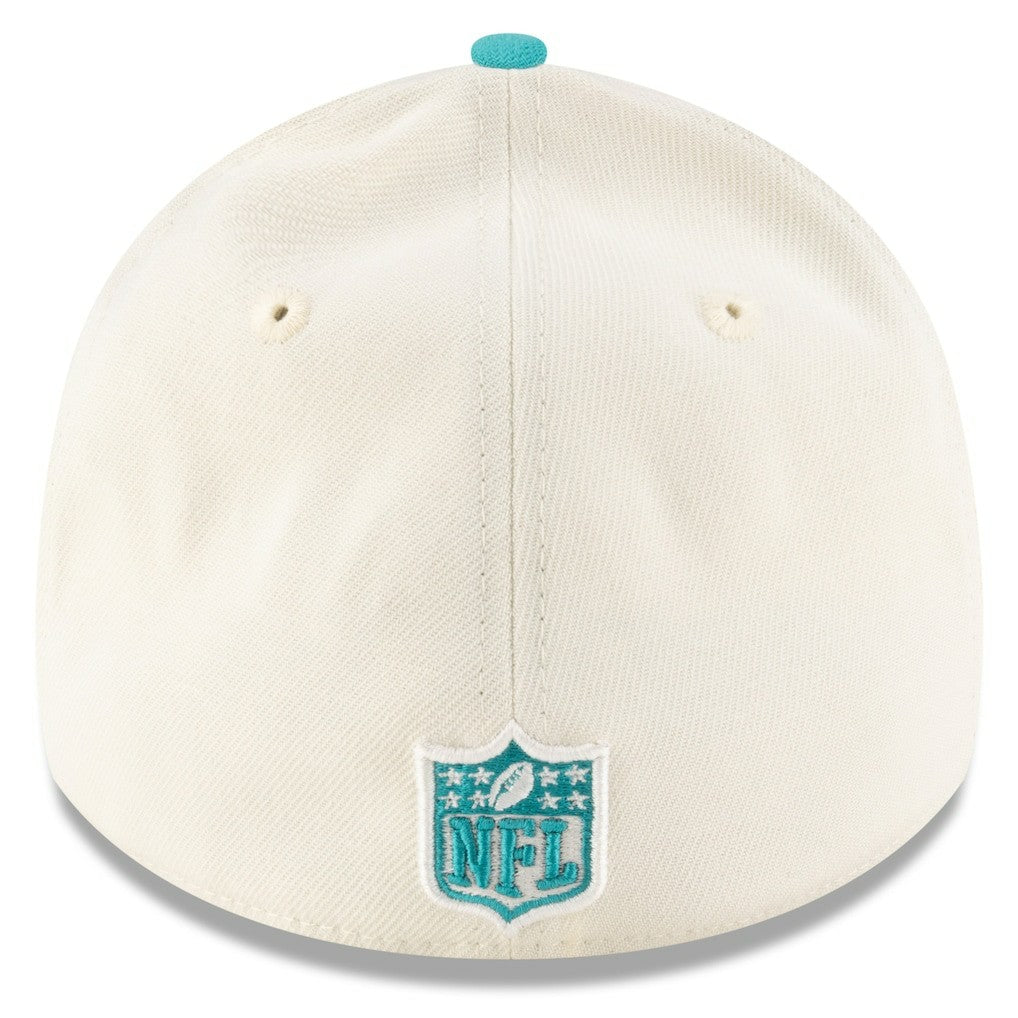 Miami Dolphins New Era 2025 NFL Draft 39THIRTY Flex Hat - Cream/Aqua discount