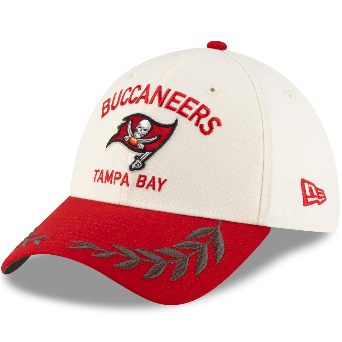 Tampa Bay Buccaneers New Era 2025 NFL Draft 39THIRTY Flex Hat - Cream/Red for sale