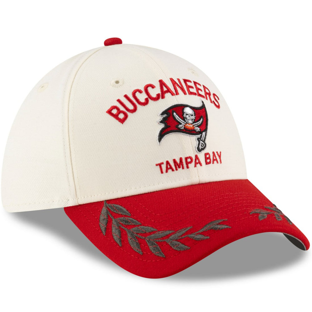 Tampa Bay Buccaneers New Era 2025 NFL Draft 39THIRTY Flex Hat - Cream/Red for sale