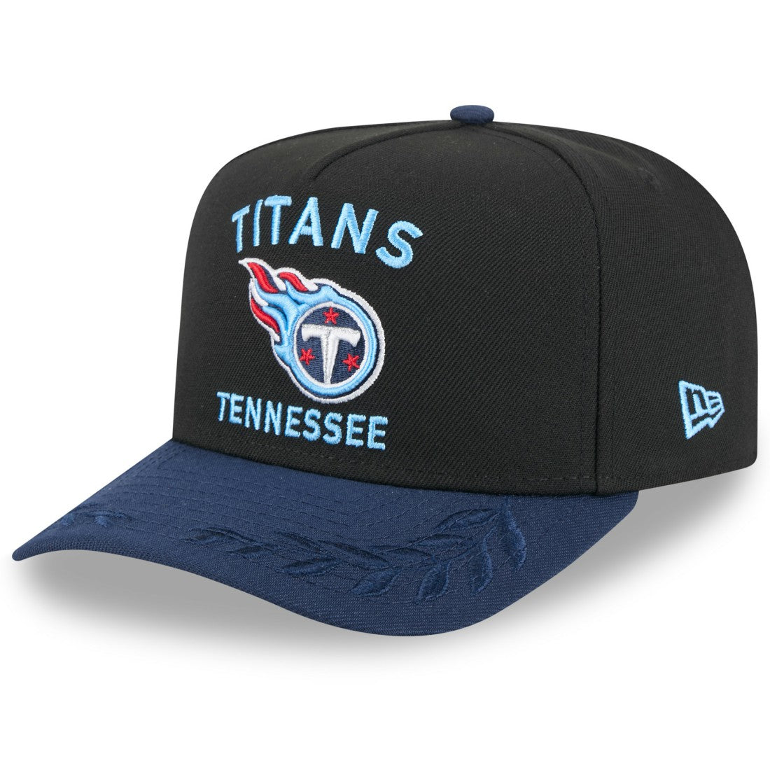 Tennessee Titans New Era Youth 2025 NFL Draft A-Frame 9FIFTY Snapback Hat - Black/Navy sale