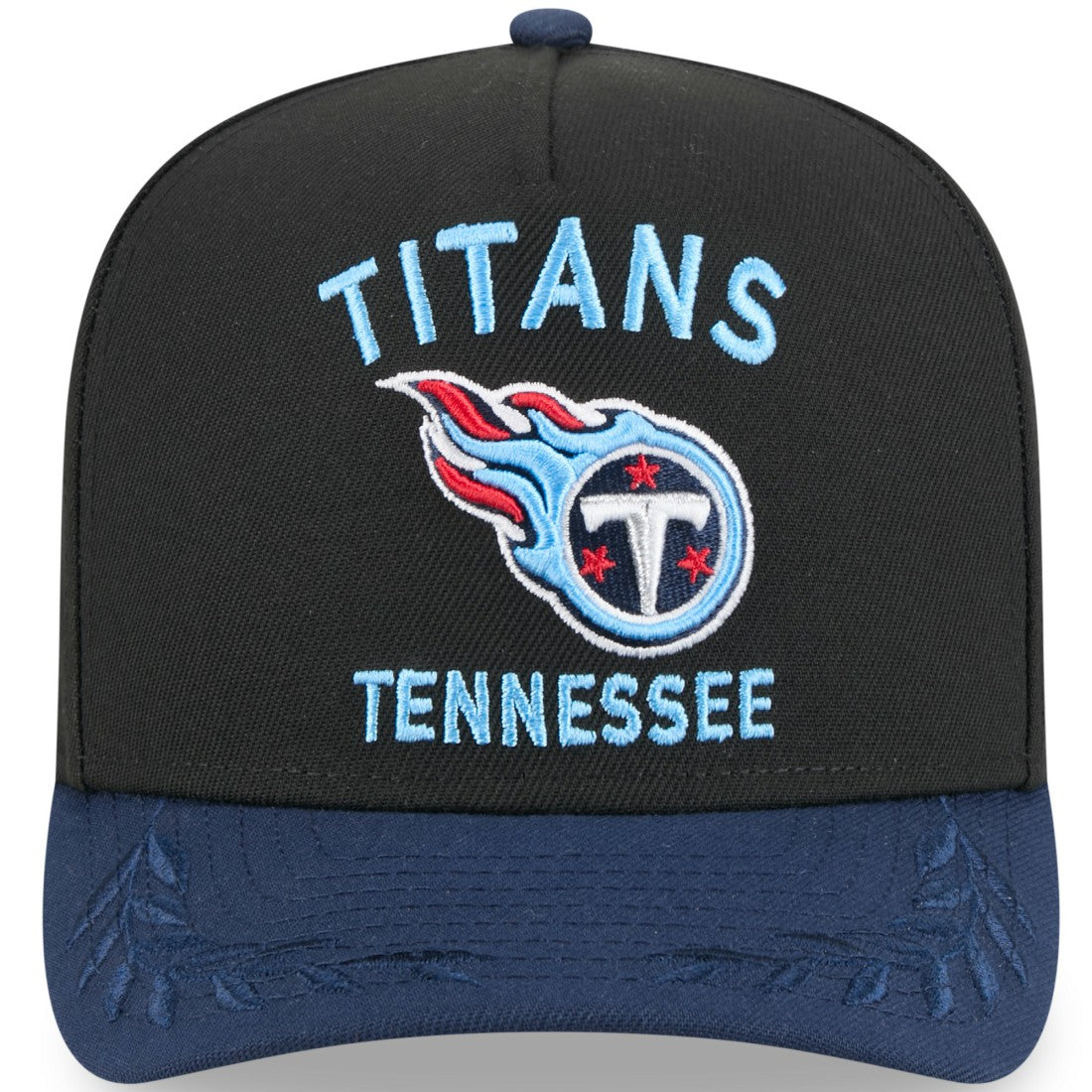 Tennessee Titans New Era Youth 2025 NFL Draft A-Frame 9FIFTY Snapback Hat - Black/Navy sale