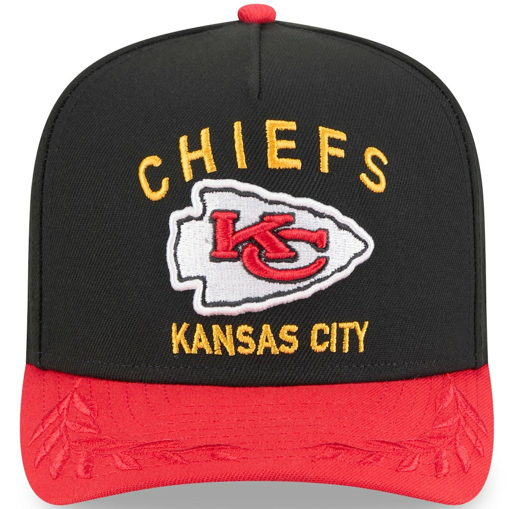 Kansas City Chiefs New Era Youth 2025 NFL Draft A-Frame 9FIFTY Snapback Hat - Black/Red discount