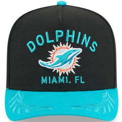 Miami Dolphins New Era Youth 2025 NFL Draft A-Frame 9FIFTY Snapback Hat - Black/Aqua on sale