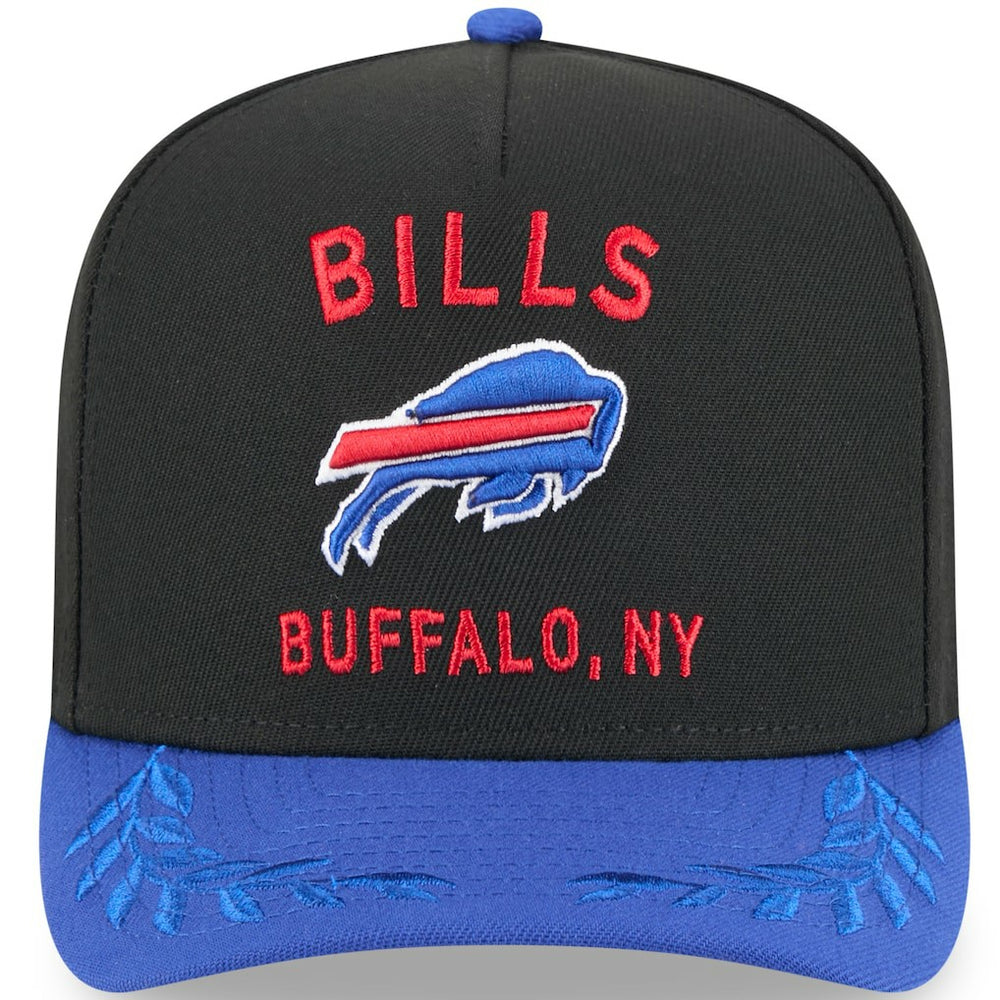 Buffalo Bills New Era Youth 2025 NFL Draft A-Frame 9FIFTY Snapback Hat - Black/Royal outlet