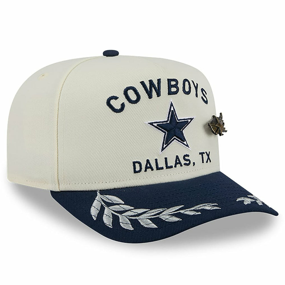 Dallas Cowboys New Era 2025 NFL Draft A-Frame 59FIFTY Fitted Hat - Cream/Navy discount