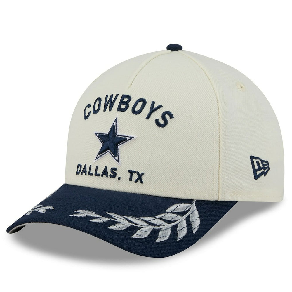 Dallas Cowboys New Era 2025 NFL Draft 9FORTY A-Frame M-Crown Adjustable Hat - Cream/Navy outlet