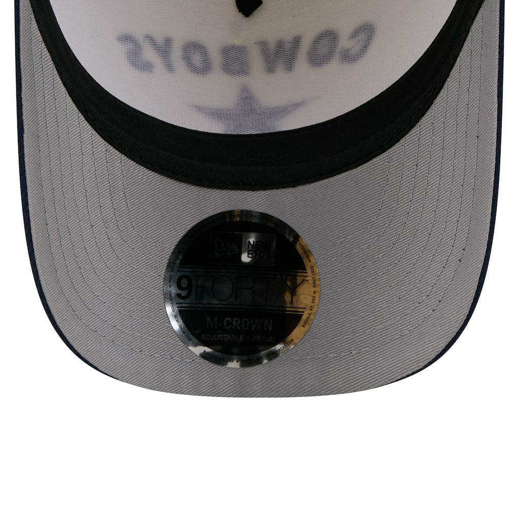 Dallas Cowboys New Era 2025 NFL Draft 9FORTY A-Frame M-Crown Adjustable Hat - Cream/Navy outlet
