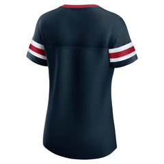 Houston Texans Women's Iconic Bling Athena Lace-Up V-Neck T-Shirt - Navy on sale