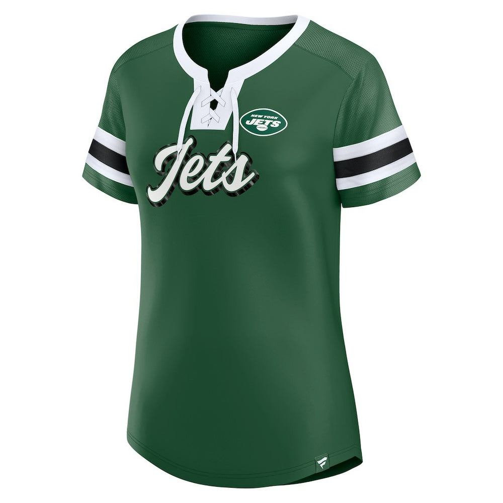 New York Jets Women's Original State Lace-Up T-Shirt - Green discount