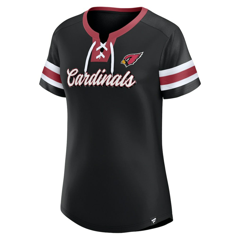 Arizona Cardinals Women's Original State Lace-Up T-Shirt - Black sale