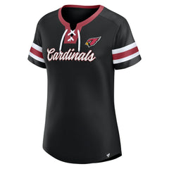 Arizona Cardinals Women's Original State Lace-Up T-Shirt - Black sale