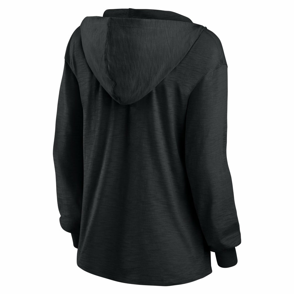 Green Bay Packers Women's Blackout Slub Hoodie V-Neck Long Sleeve T-Shirt cheap