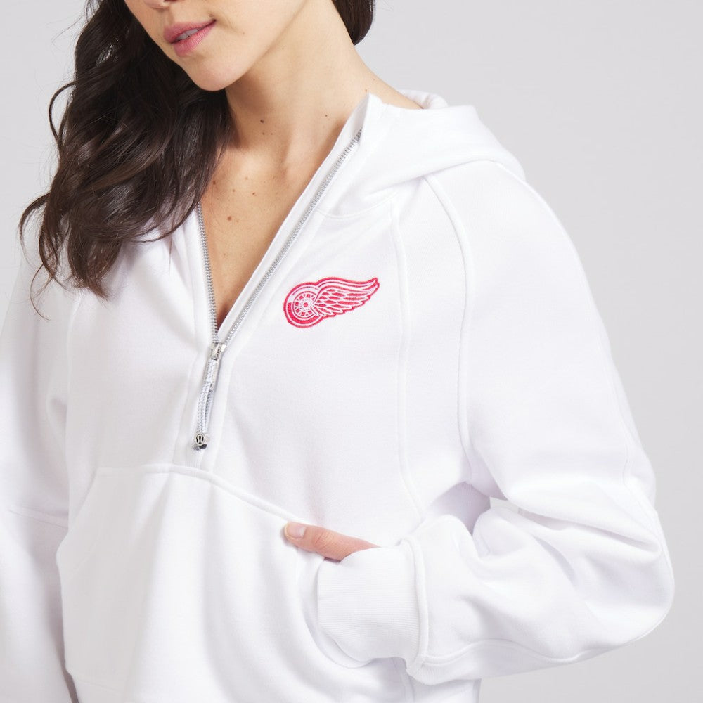 Detroit Red Wings lululemon Women's Scuba Oversized Half-Zip Hoodie White