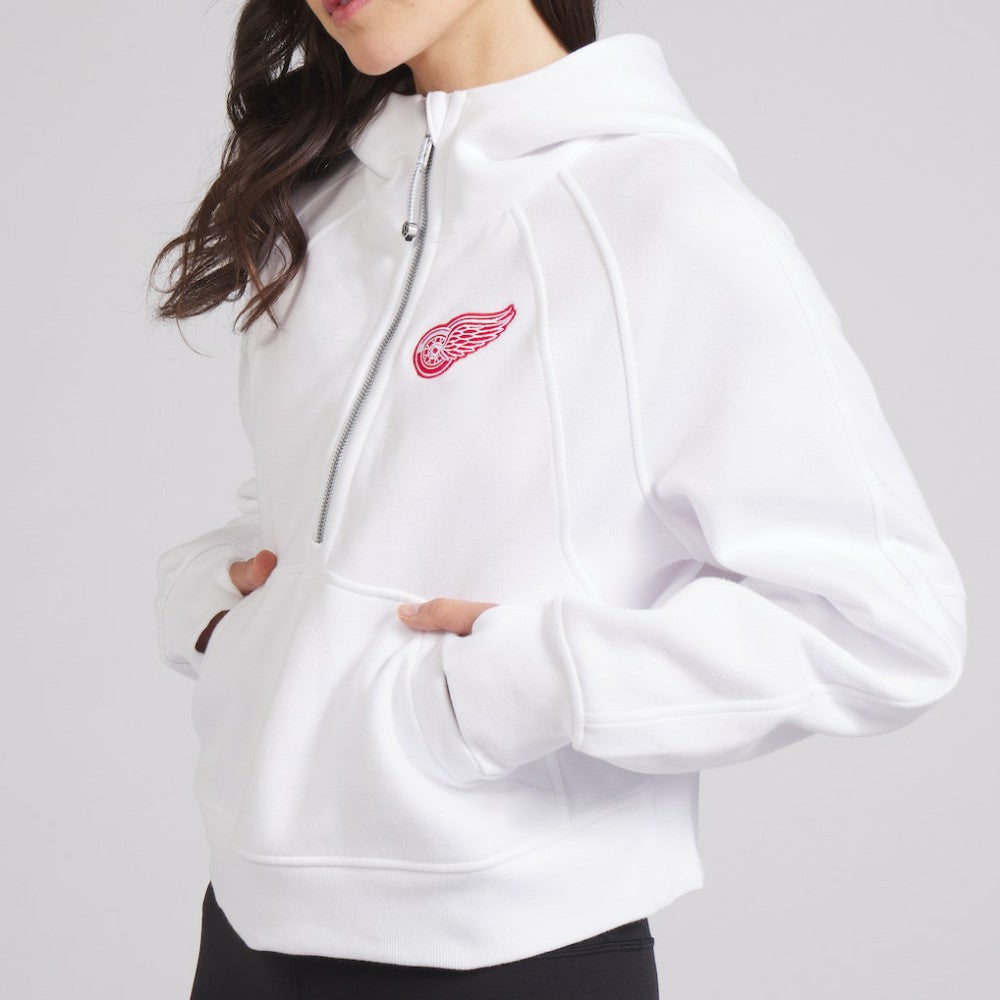 Detroit Red Wings lululemon Women's Scuba Oversized Half-Zip Hoodie White