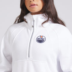 Edmonton Oilers lululemon Women's Scuba Oversized Half-Zip Hoodie White