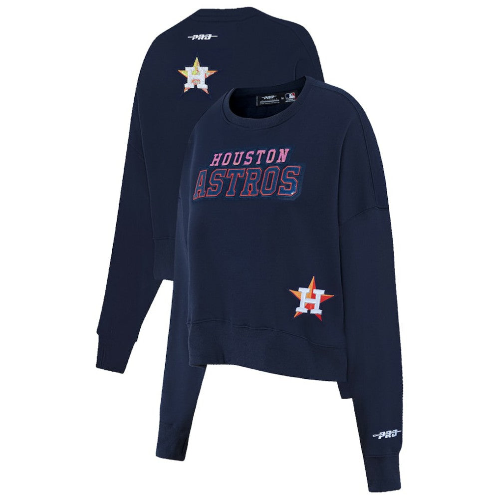 Houston Astros Pro Standard Women's Game Day Classics Crewneck Pullover Sweatshirt - Navy