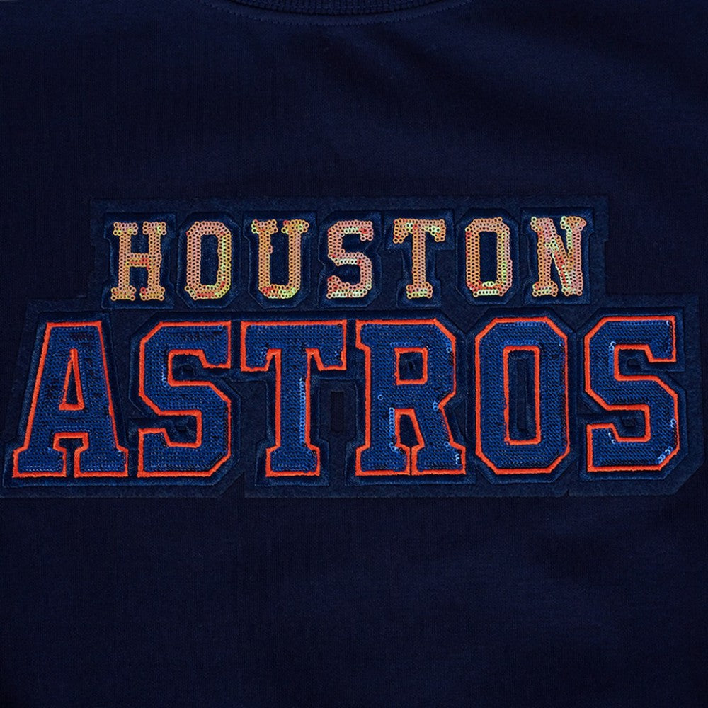 Houston Astros Pro Standard Women's Game Day Classics Crewneck Pullover Sweatshirt - Navy