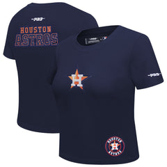 Houston Astros Pro Standard Women's Game Day Classics Baby Doll Cropped T-Shirt - Navy