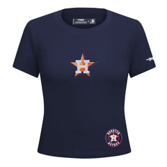 Houston Astros Pro Standard Women's Game Day Classics Baby Doll Cropped T-Shirt - Navy