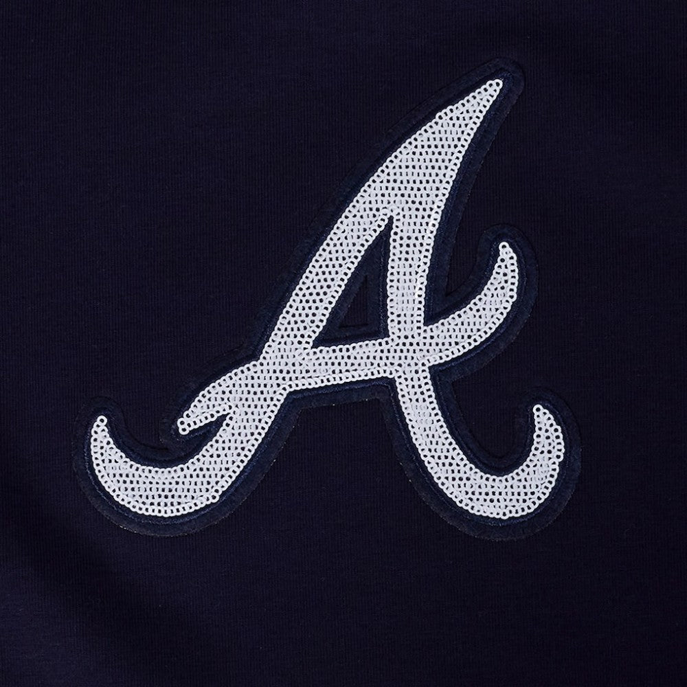 Atlanta Braves Pro Standard Women's Game Day Classics Baby Doll Cropped T-Shirt - Navy