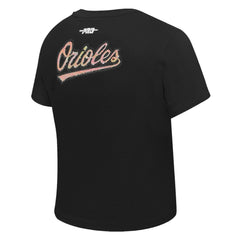 Baltimore Orioles Pro Standard Women's Game Day Classics Baby Doll Cropped T-Shirt - Black