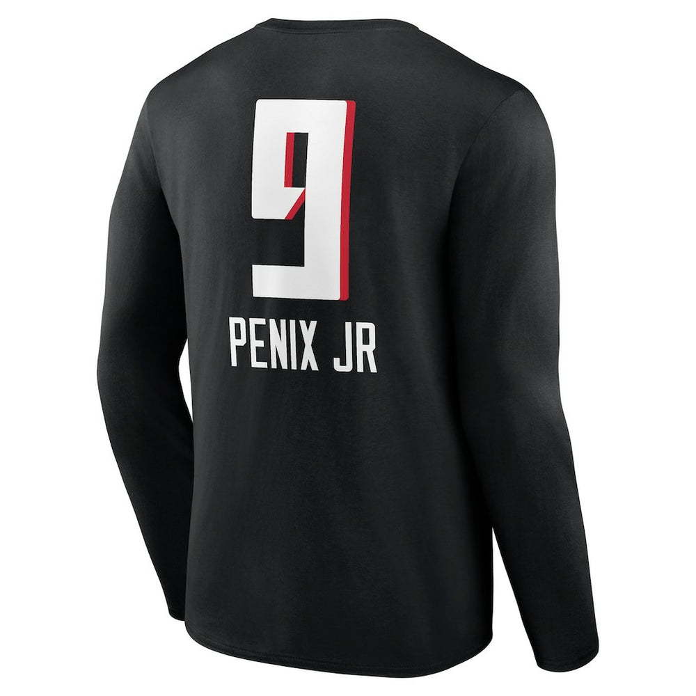 Michael Penix Jr. Atlanta Falcons Name & Number Team Wordmark Long Sleeve T-Shirt - Black online