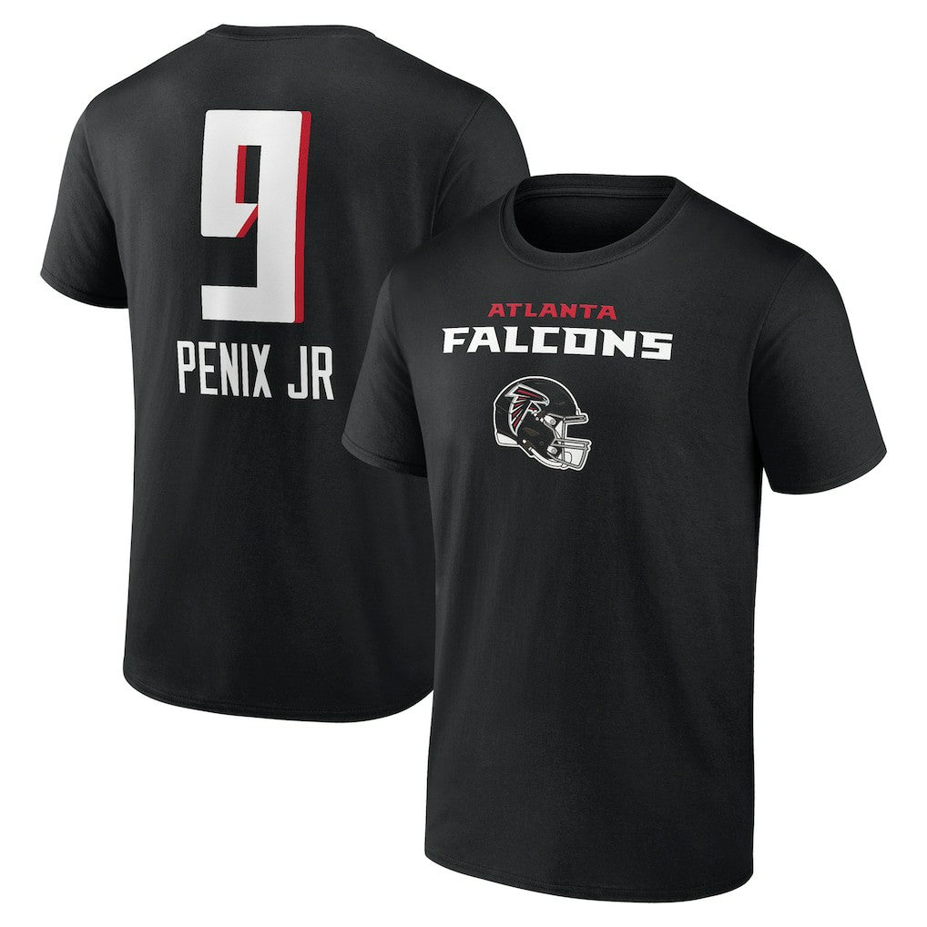 Michael Penix Jr. Atlanta Falcons Name & Number Team Wordmark T-Shirt - Black outlet