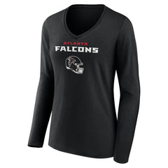 Michael Penix Jr. Atlanta Falcons Women's Name & Number Team Wordmark Long Sleeve V-Neck T-Shirt - Black sale