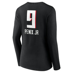 Michael Penix Jr. Atlanta Falcons Women's Name & Number Team Wordmark Long Sleeve V-Neck T-Shirt - Black sale
