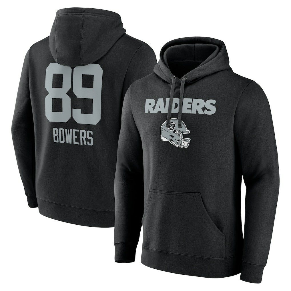 Brock Bowers Las Vegas Raiders Name & Number Team Wordmark Pullover Hoodie - Black sale