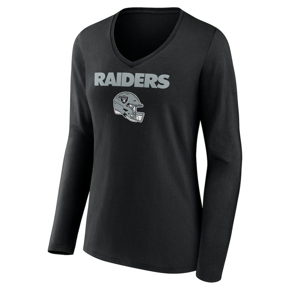 Brock Bowers Las Vegas Raiders Women's Name & Number Team Wordmark Long Sleeve V-Neck T-Shirt - Black discount