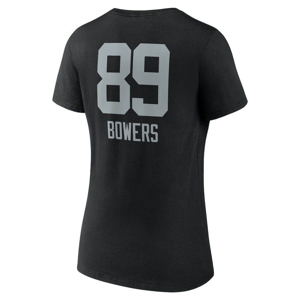Brock Bowers Las Vegas Raiders Women's Name & Number Team Wordmark V-Neck T-Shirt - Black on sale