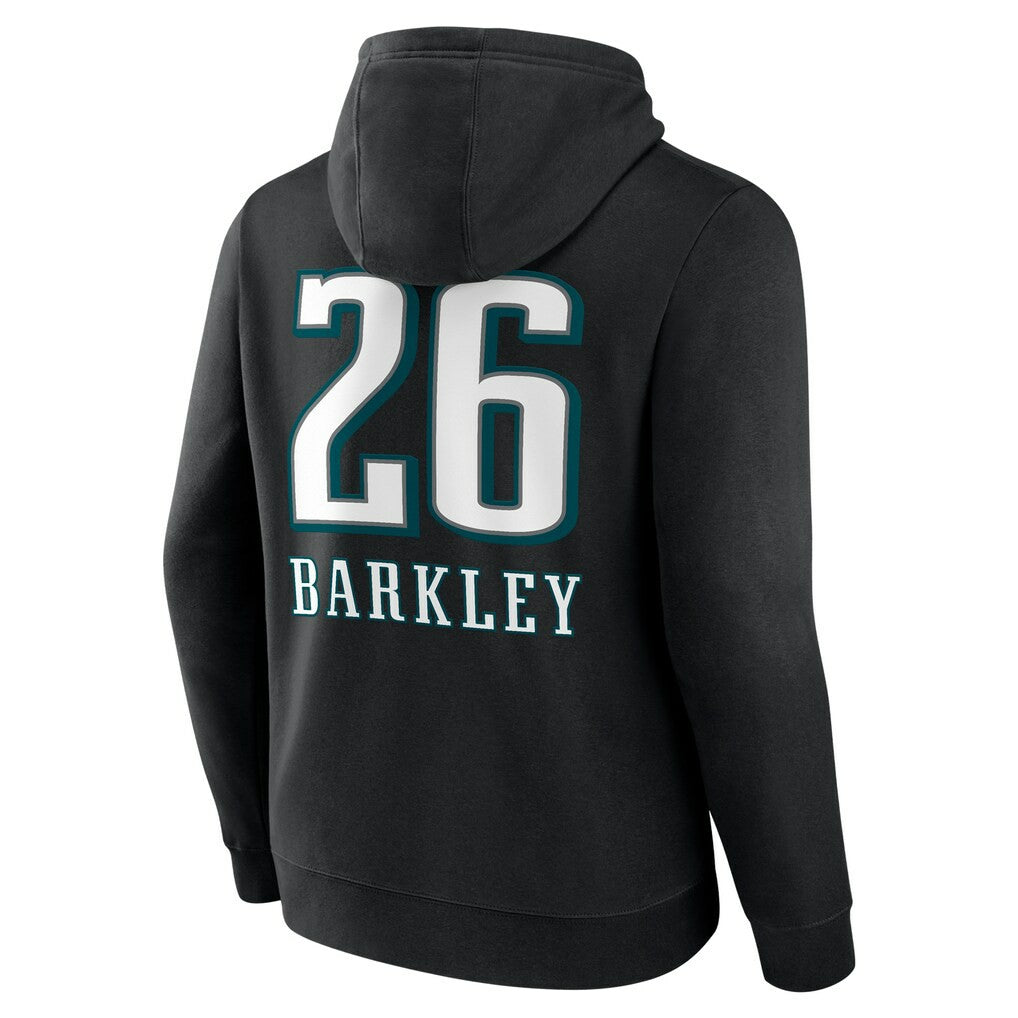 Saquon Barkley Philadelphia Eagles Name & Number Team Wordmark Pullover Hoodie - Black outlet