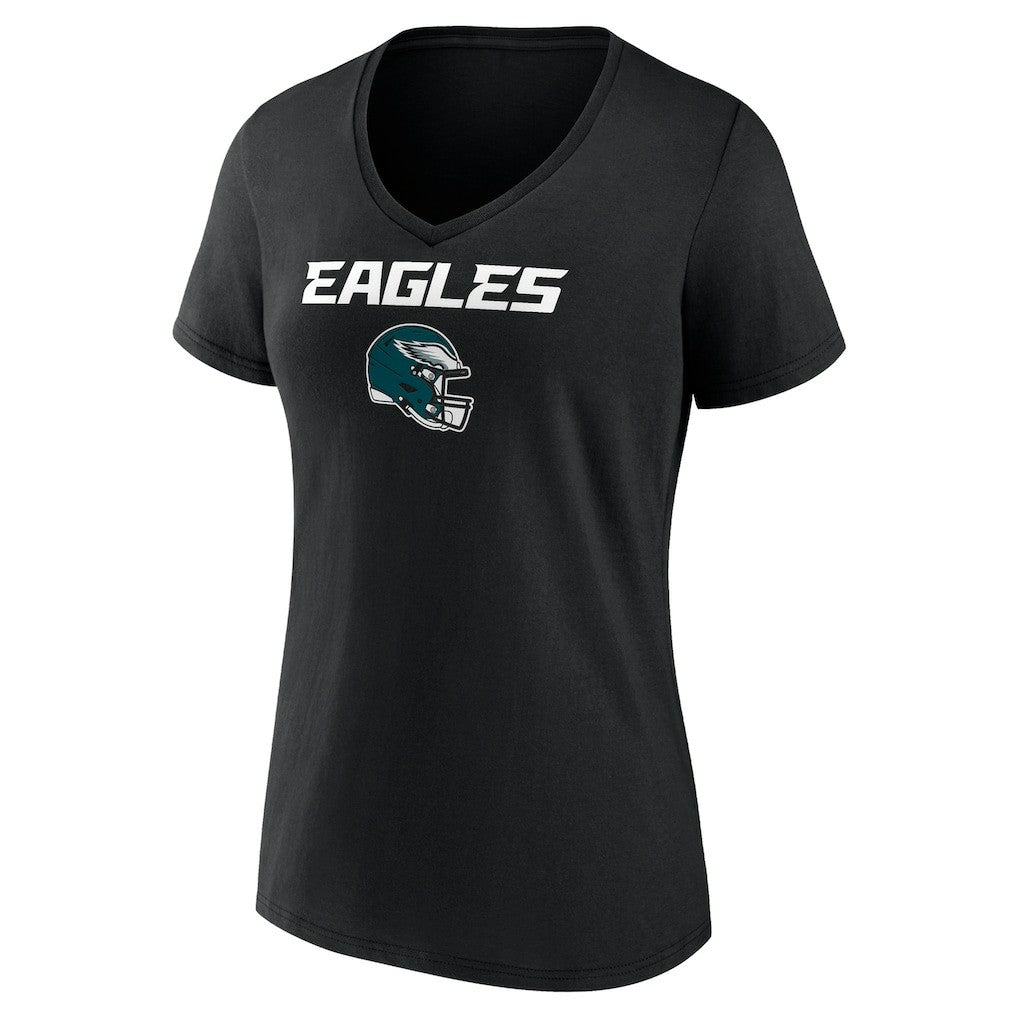 Saquon Barkley Philadelphia Eagles Women's Name & Number Team Wordmark V-Neck T-Shirt - Black online