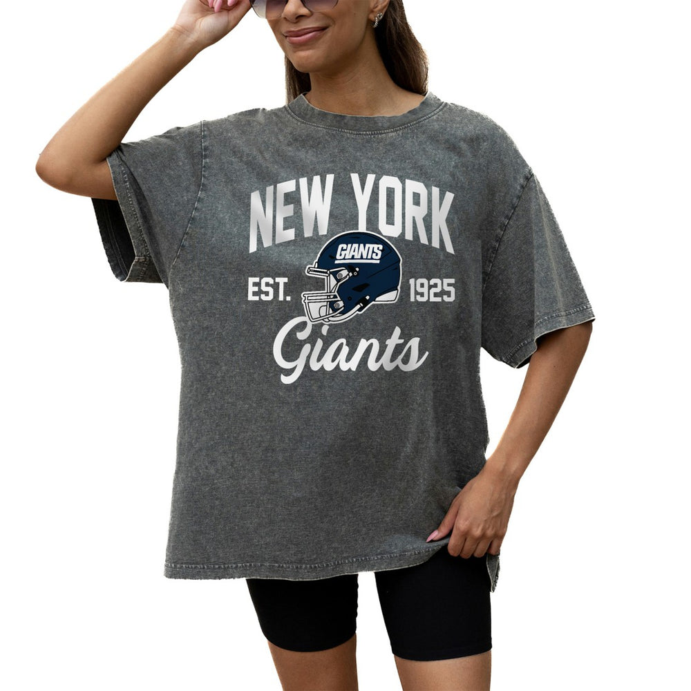 New York Giants Gameday Couture Women's Throwback Oversized Snow Wash T-Shirt - Grey discount