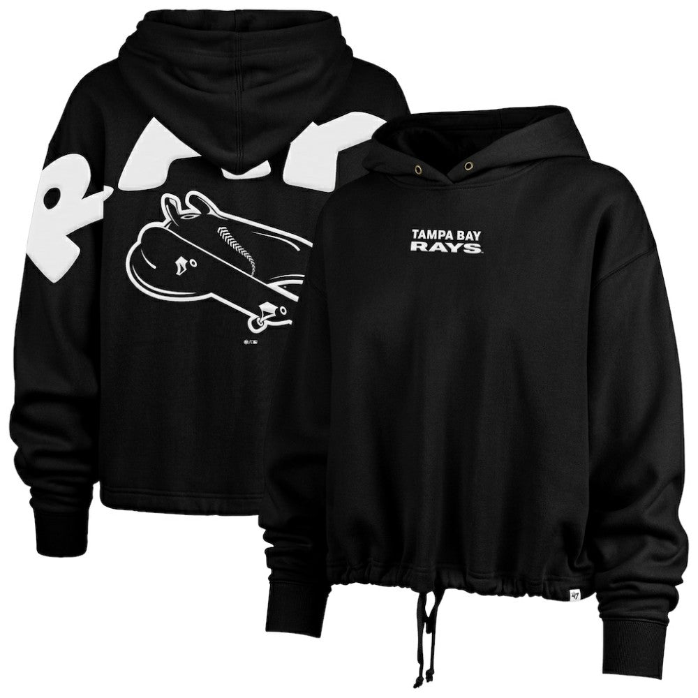 Tampa Bay Rays Women's City Connect Venice Cropped Pullover Hoodie - Black | 47 brand