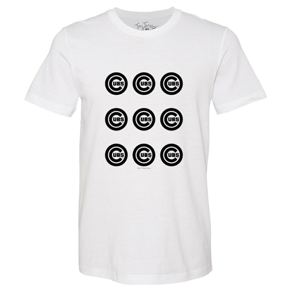 Chicago Cubs Tiny Turnip Women's Logo Grid T-Shirt - White