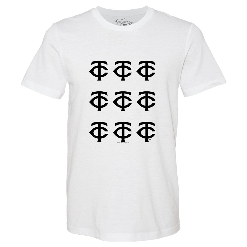 Minnesota Twins Tiny Turnip Women's Logo Grid T-Shirt - White