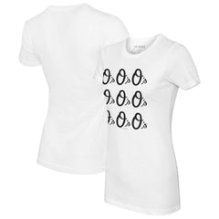Baltimore Orioles Tiny Turnip Women's Logo Grid T-Shirt - White