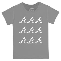 Atlanta Braves Tiny Turnip Youth Logo Grid  T-Shirt - Gray