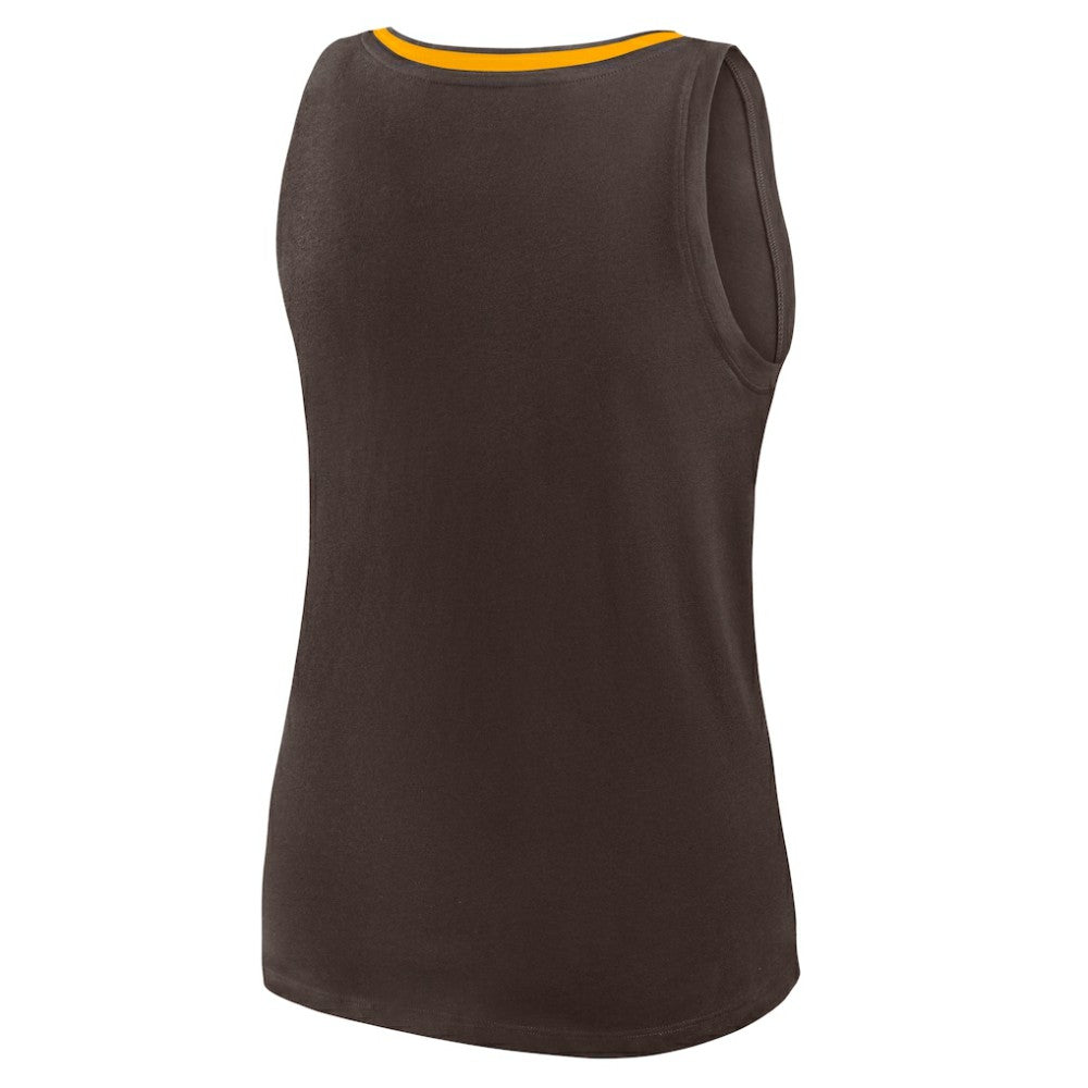 San Diego Padres Women's Plus Sized Stellar Win V-Neck Tank Top - Brown