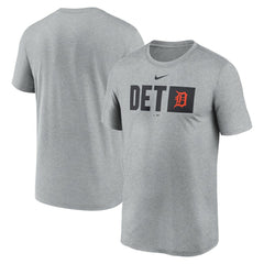 Detroit Tigers Tricode Legend Performance T-Shirt - Heather Gray | Nike