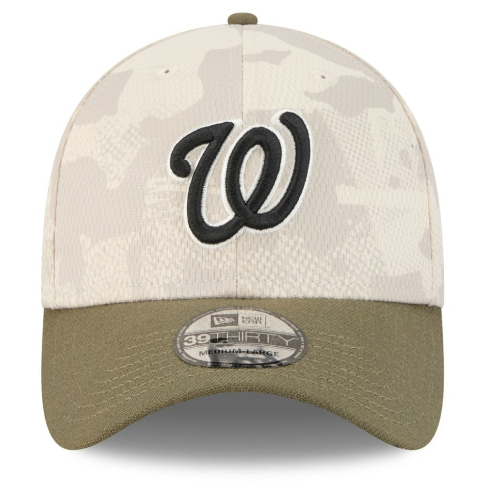 Washington Nationals 2025 Armed Forces Day 39THIRTY Flex Hat - Light Beige/Olive | New Era