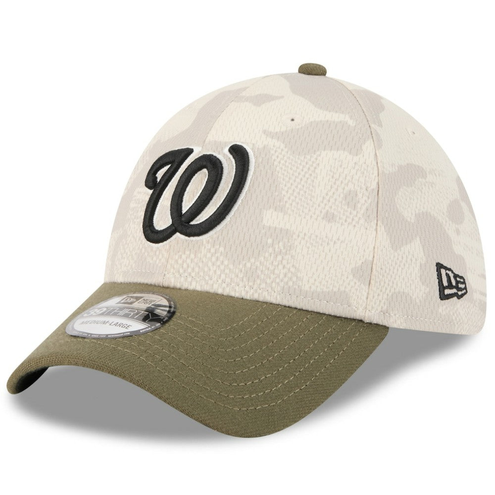 Washington Nationals 2025 Armed Forces Day 39THIRTY Flex Hat - Light Beige/Olive | New Era