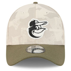 Baltimore Orioles 2025 Armed Forces Day 39THIRTY Flex Hat - Light Beige/Olive | New Era