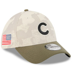 Chicago Cubs 2025 Armed Forces Day 39THIRTY Flex Hat - Light Beige/Olive | New Era