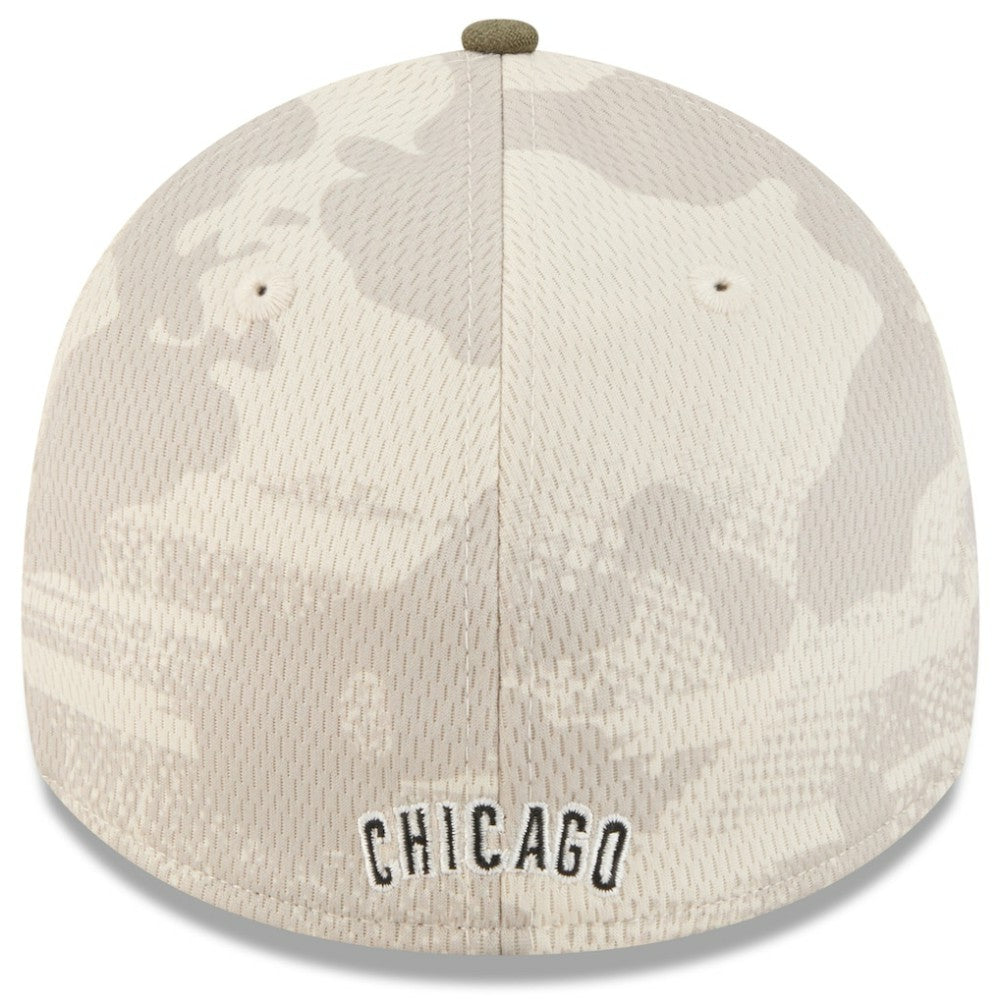 Chicago Cubs 2025 Armed Forces Day 39THIRTY Flex Hat - Light Beige/Olive | New Era