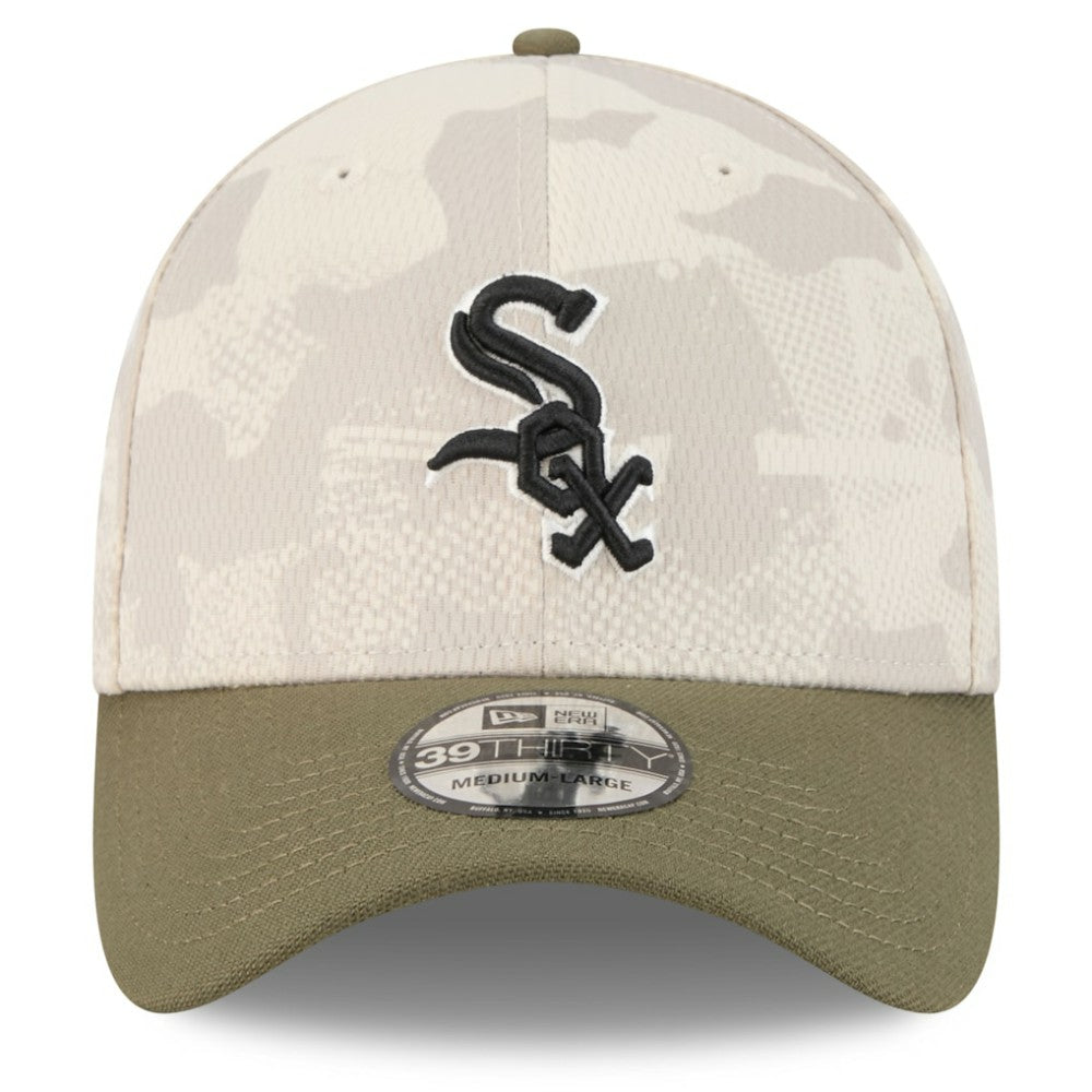Chicago White Sox 2025 Armed Forces Day 39THIRTY Flex Hat - Light Beige/Olive | New Era